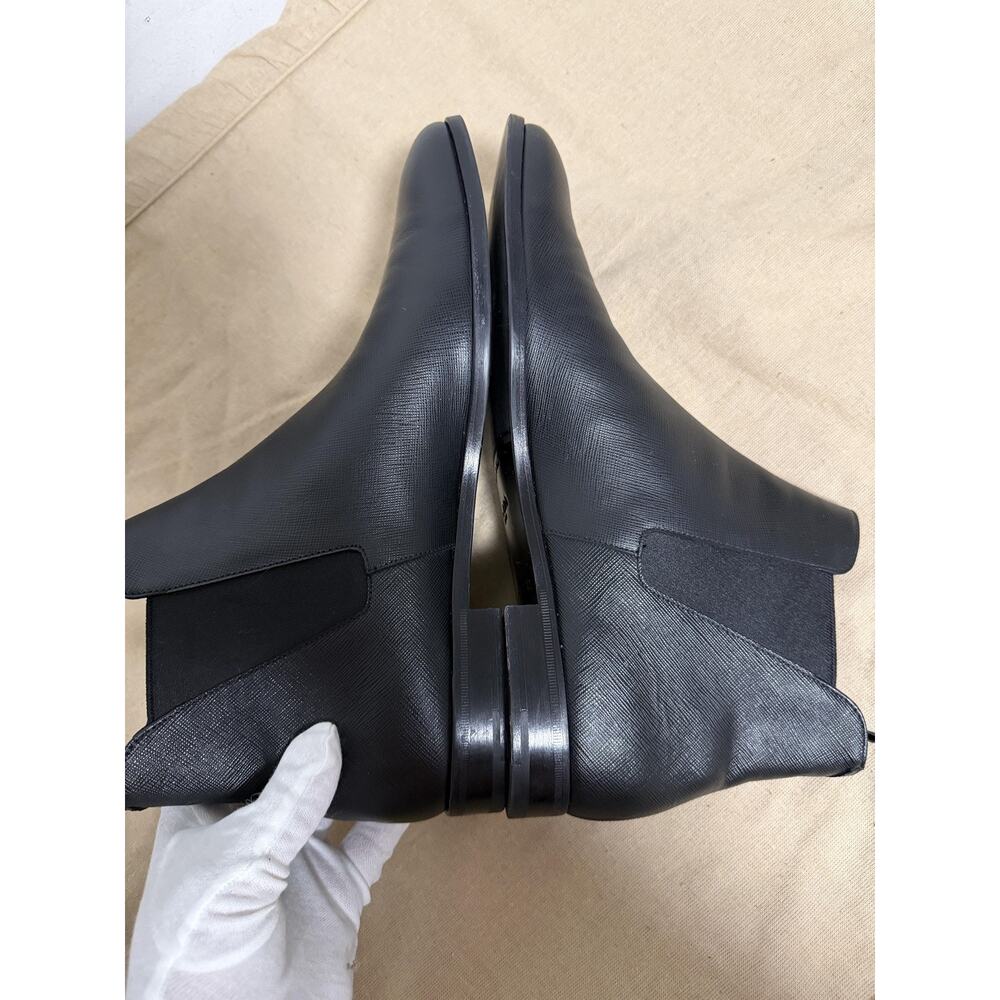 Prada Boots Mens Size 10.5 Black Leather Dress Chelsea Ankle Pull On Italy - Picture 5 of 13